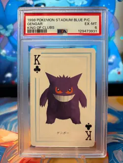 Pop 1! 1998 Pokemon Stadium Gengar Pokemon Playing Cards King of Clubs PSA 6 - Image 1