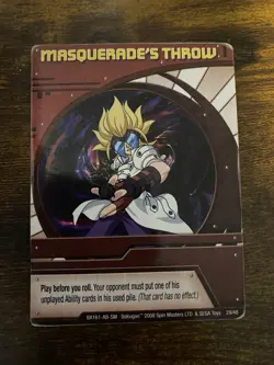 Bakugan Series 1 - 29/48 Red Ability Card - Masquerade's Throw English Version - Image 1