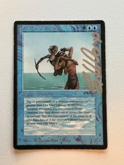 SIGNED 1994 Arabian Nights Old Man of the Sea ~ Vintage MTG/Magic ~HP Condition - Image 1