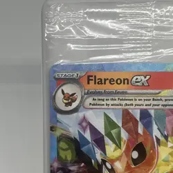 Pokemon Prismatic Evolutions Flareon ex 014/131 Surprise Box Stamped Sealed - Image 3