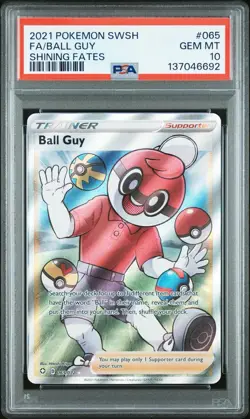 Pokemon 2021 Ball Guy Full Art Holo 065/072 Shining Fates Ultra Rare PSA 10 - Image 1