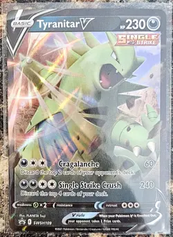 Pokemon 2021 Black Star Promo Tyranitar V SWSH109 NM - Image 1