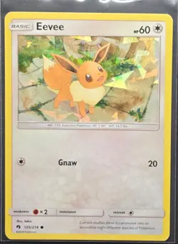 Eevee 155/214 Cracked Ice Holo Rare Lost Thunder Pokemon 2018 - Image 1