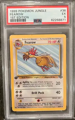 1999 Pokemon Jungle Fearow 1st Edition #036 EX PSA 5 - Image 1