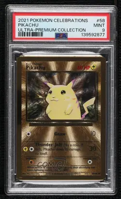 Pikachu (Gold Metal) Pokemon Celebrations Ultra Premium Collection PSA 9 MINT - Image 1