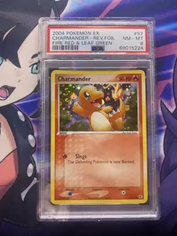 Pokemon Charmander 57/112 - Reverse Holo PSA 8 EX FireRed & LeafGreen NM/M Swirl - Image 1