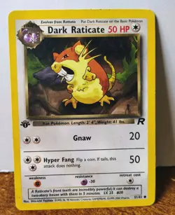 POKEMON DARK RATICATE 51/82 1ST EDITION TEAM ROCKET MP - Image 1