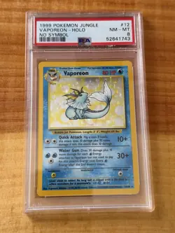 PSA 8 VAPOREON HOLO NO SYMBOL 1999 POKEMON JUNGLE #12 - Image 1