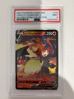 Pokemon TCG Lance's Charizard V SWSH133 Promo Holo Full Art PSA 9 2021 - Image 1
