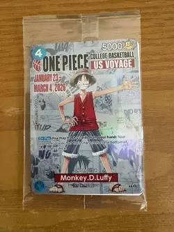 One Piece Monkey D. Luffy US Voyage College Basketball Promo Card SEALED - Image 1