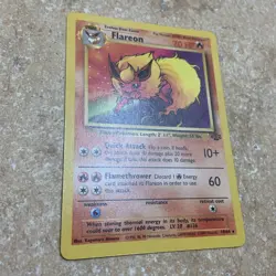 Pokemon TCG Flareon Card 19/64 Jungle Unlimited Rare Non-Holo NM/Mint Condition - Image 3