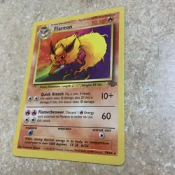 Pokemon TCG Flareon Card 19/64 Jungle Unlimited Rare Non-Holo NM/Mint Condition - Image 4
