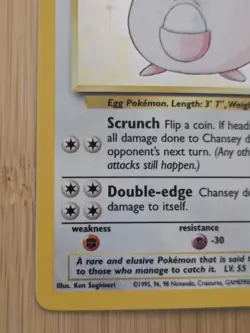 Chansey 3/102 Base Set Holo | WOTC Pokemon Card | Light Play - Image 4