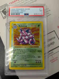 Pokemon PSA 7 NM NEAR MINT 1999 Nidoking Shadowless Base Set Holo Card - Image 2