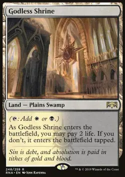 MTG Magic the Gathering Godless Shrine (248/296) Ravnica Allegiance NM - Image 1
