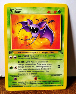 POKEMON ZUBAT 57/62 1ST EDITION FOSSIL MP - Image 1