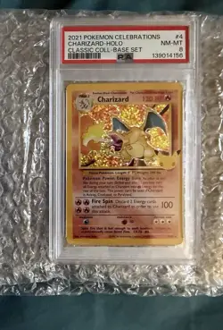 2021 POKEMON CELEBRATIONS CLASSIC COLLECTION #4 CHARIZARD-HOLO PSA 8 - Image 1