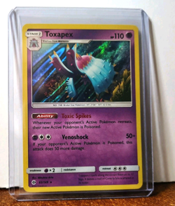 POKEMON TOXAPEX 63/149 HOLO RARE SUN AND MOON BASE LP - Image 3