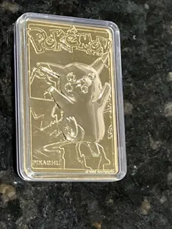 1999 Burger King Pokemon Pikachu Trading Card Gold Plated 23K Nintendo Rare - Image 2