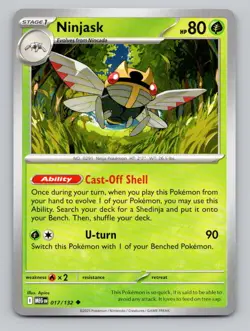 Ninjask #017/132 Uncommon ME01: Mega Evolution Pokemon - Image 1