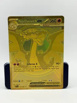 GOLD Mega Charizard X EX – 130/094 – Full Art Gold – Pokemon Card - Image 1