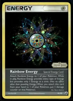 2006 Pokemon EX Legend Maker 81 Rainbow Energy Reverse Foil LP - Image 1