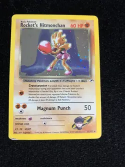Rocket's Hitmonchan 11/132 - Gym Heros Holo Rare Pokemon Card English - NM / LP - Image 2