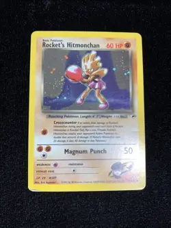Rocket's Hitmonchan 11/132 - Gym Heros Holo Rare Pokemon Card English - NM / LP - Image 3