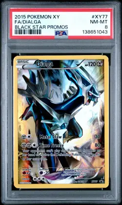 2015 POKEMON XY BLACK STAR PROMOS #XY77 FULL ART/DIALGA PSA 8 - Image 1