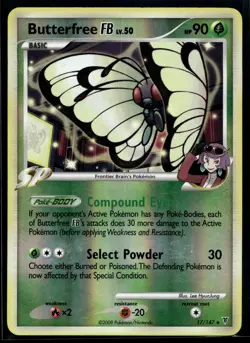 2009 Pokemon Platinum Supreme Victors 17 Butterfree FB Reverse Foil LP - Image 1