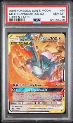 SEQUENTIAL PSA 10 MOLTRES ZAPDOS ARTICUNO GX 44 66 HIDDEN FATES SUN MOON POKEMON - Image 2