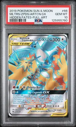 SEQUENTIAL PSA 10 MOLTRES ZAPDOS ARTICUNO GX 44 66 HIDDEN FATES SUN MOON POKEMON - Image 4