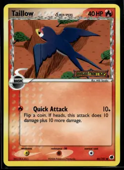 2006 Pokemon EX Dragon Frontiers 66 Taillow Reverse Foil LP - Image 1