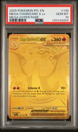 2025 POKEMON PFL EN-PHANTASMAL FLAMES MEGA HYPER RARE MEGA CHARIZARD X EX PSA 10 - Image 1