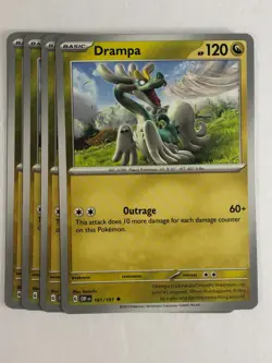 Pokemon TCG Obsidian Flames 4x Playset Drampa 161/197 Near Mint - Image 1