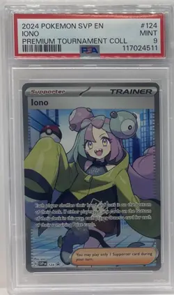 2024 POKEMON SVP EN-SV BLACK STAR PROMO IONO PREM TOURNAMENT #124 PSA 9 - Image 1