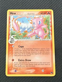 Mew δ 3/17 POP Series 5 Non Holo Delta Species 2007 Pokemon Corrected Back - Image 1