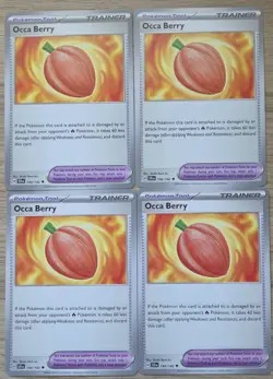 4x Pokemon TCG Occa Berry 140/142 Sv07: Stellar Crown Regular Playset - Image 1