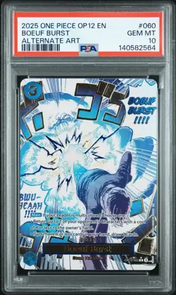 PSA 10 Boeuf Burst Alternate Art OP12-060 Legacy of the Master Foil One Piece - Image 1