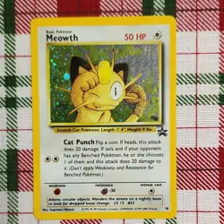 Pokemon Meowth Wotc Promo Holo Card 10/53 50 HP Wizards 2000 - Image 1