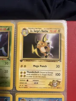 LT. SURGE'S RAICHU 28/132 Gym Heroes 1st EDITION rare Pokemon TCG card VLP-NM - Image 1