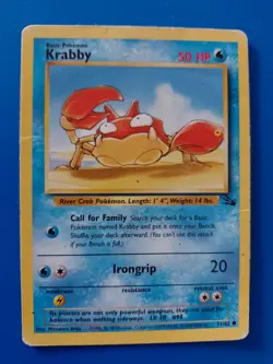 Pokemon TCG - Fossil Set - Krabby - WOTC Vintage Card - 51/62 - Image 1