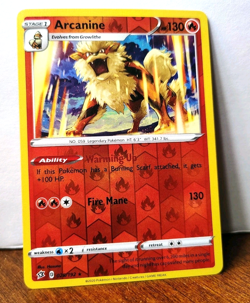 POKEMON ARCANINE 028/192 REVERSE HOLO RARE REBEL CLASH LP - Image 1