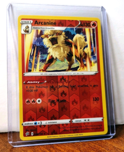 POKEMON ARCANINE 028/192 REVERSE HOLO RARE REBEL CLASH LP - Image 5