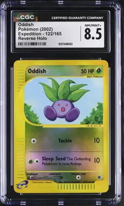 Pokemon English Oddish 122/165 2002 Expedition Reverse Holo CGC 8.5 not PSA - Image 1