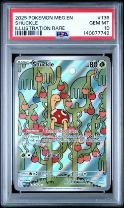 2025 POKEMON MEG EN-MEGA EVOLUTION ILLUSTRATION RARE #136 SHUCKLE PSA 10 - Image 1