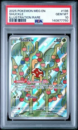 2025 POKEMON MEG EN-MEGA EVOLUTION ILLUSTRATION RARE #136 SHUCKLE PSA 10 - Image 3