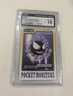 1997 POCKET MONSTERS CARDDASS #092 GASTLY CGC 10 Pokemon Japanese - Image 1