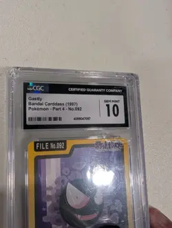 1997 POCKET MONSTERS CARDDASS #092 GASTLY CGC 10 Pokemon Japanese - Image 4