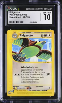 Pokemon English Pidgeotto 88/165 2002 Expedition Uncommon CGC 10 not PSA - Image 1
